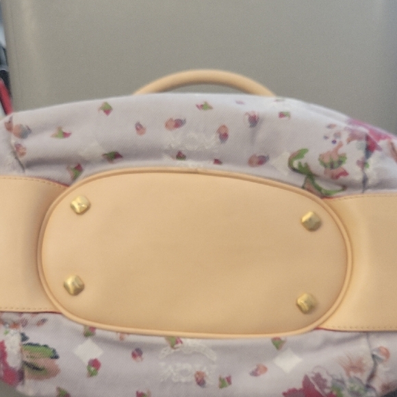 MCM Floral Pink and Beige Satchel - Picture 5 of 10